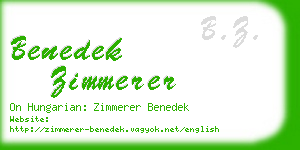 benedek zimmerer business card